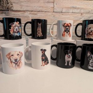 Custom & Standard Breed Dog Head Ceramic Mug Collection