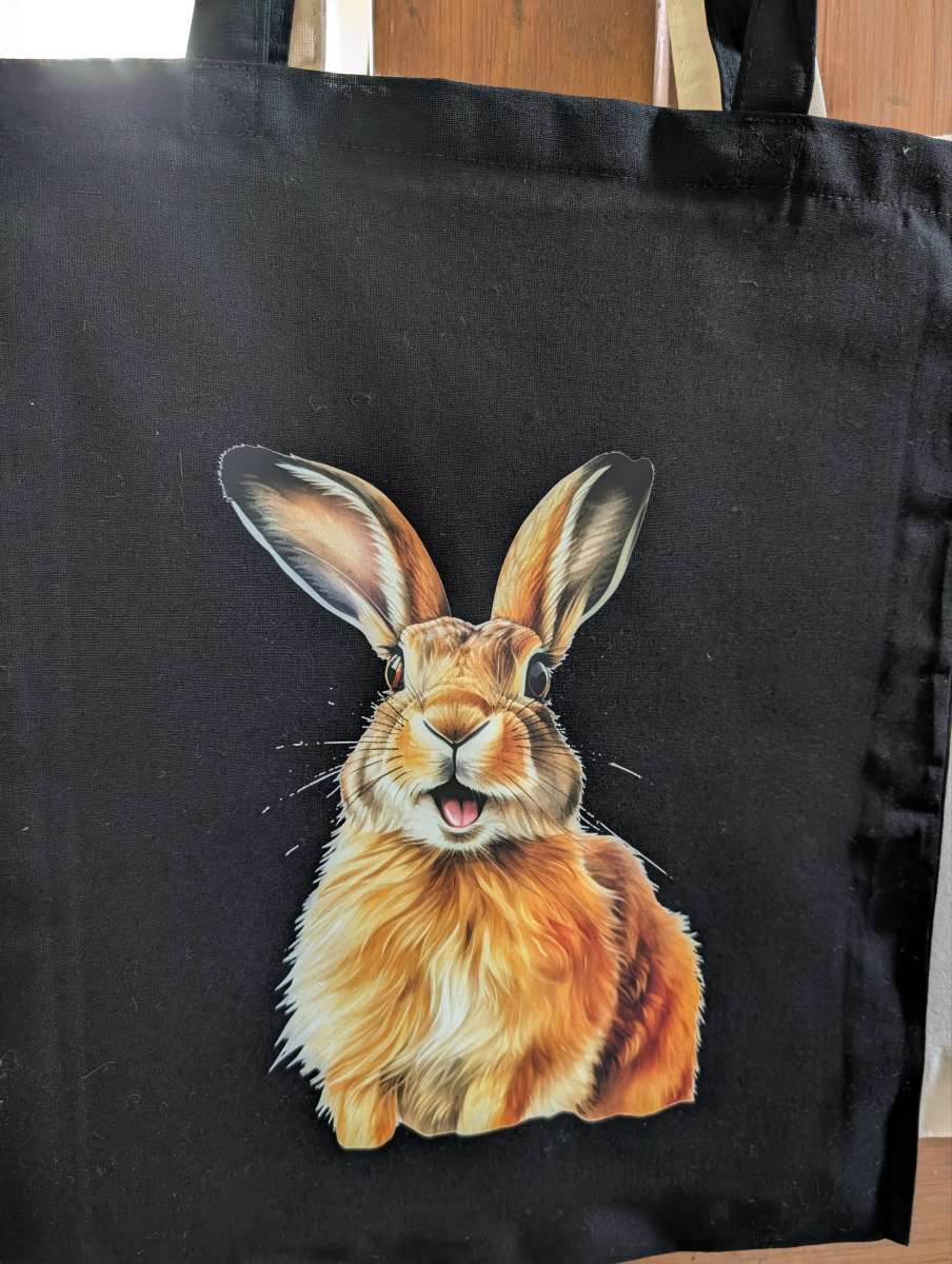 Handcrafted Cotton Animal Tote Bag – Highland Cow & Hare